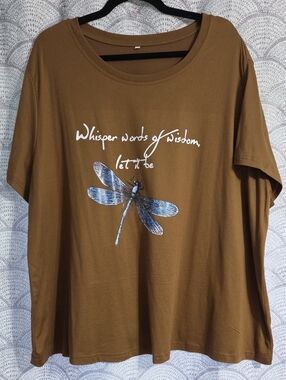Women's 4x Graphic Dragonfly Tee "Let It Be"
